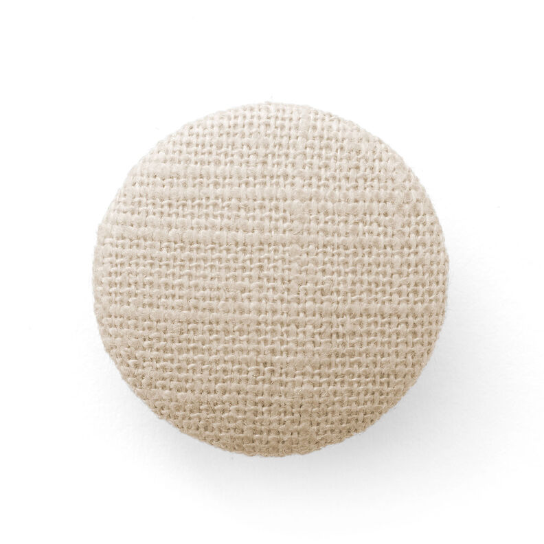 Bezogener Knopf, Leinen Medium – sand,  image number 1