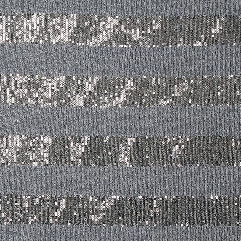 Strickstoff Glitzerpailletten Querstreifen – grau,  image number 1