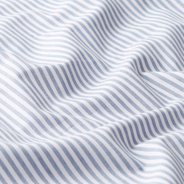 Baumwollpopeline Streifen, garngefärbt – jeansblau/weiss,  image number 2