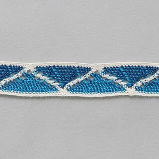 Baumwollband Ibiza [ 22 mm ] – wollweiss/marineblau, 