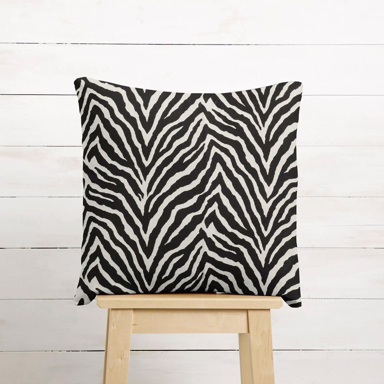 Dekostoff Jacquard Zebra – elfenbein/schwarz,  image number 7