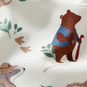 Baumwolljersey Dino-Forscher  – wollweiss, 