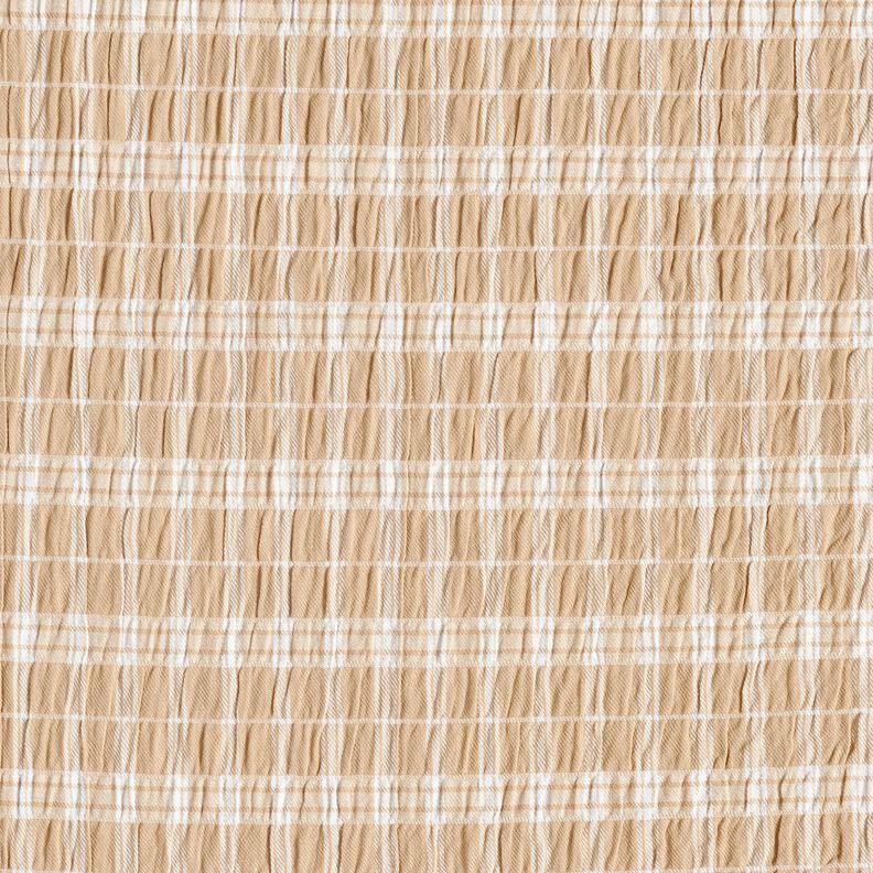 Seersucker gemischte Streifen – sand/weiss, image number 1