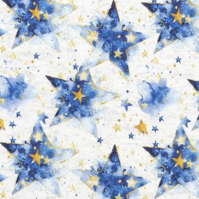 Alpenfleece Aquarell-Sterne – natur/indigo, 