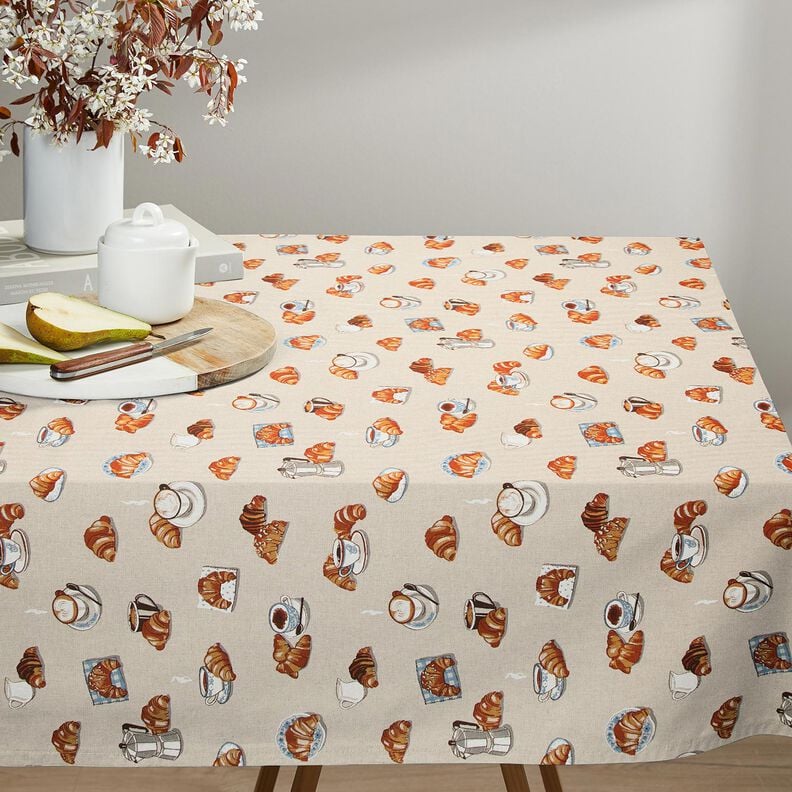 Dekostoff Halbpanama frische Croissants – hellbraun/natur,  image number 7