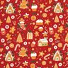 Baumwollstoff Popeline Lebkuchen – karminrot/senf,  thumbnail number 1