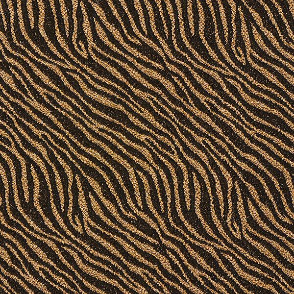 Jersey mit Lurex-Zebramuster – schwarz/altgold | Reststück 50cm
