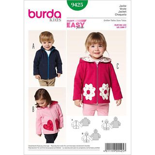 Jacke / Kapuzenjacke | Burda 9425 | 86-122, 