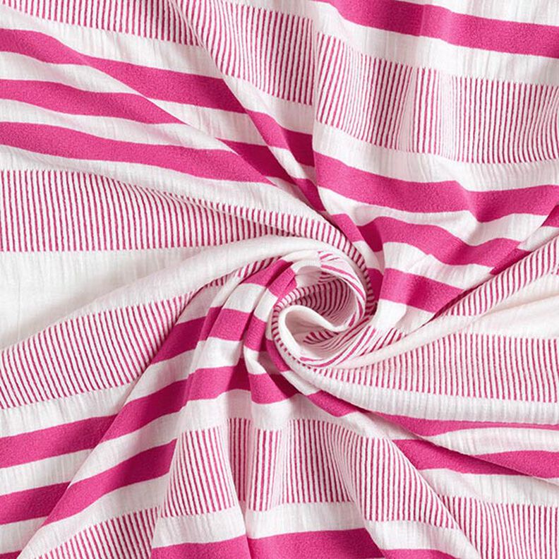 Viskosejersey gecrashed – weiss/pink,  image number 4