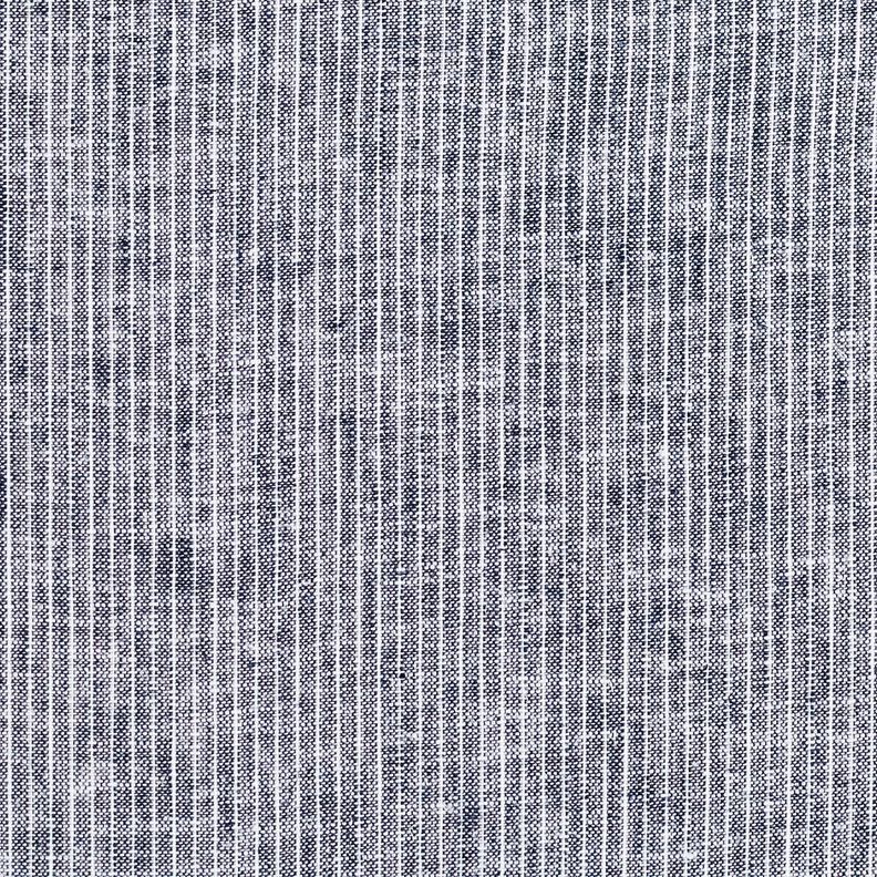 Leinen-Baumwoll-Mix schmale Streifen – nachtblau/weiss, image number 1