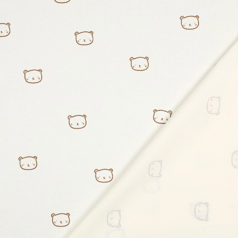Waffeljersey Bärchen | Poppy Fabrics – wollweiss/rehbraun, image number 4