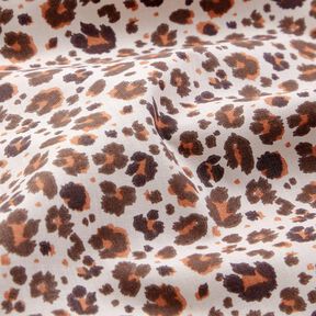 Baumwollstoff Cretonne große Leo-Tupfen – mittelbraun/hellbeige, 