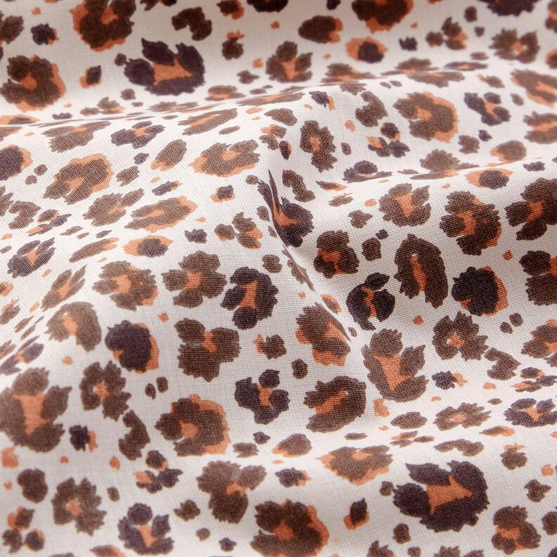 Baumwollstoff Cretonne große Leo-Tupfen – mittelbraun/hellbeige,  image number 2