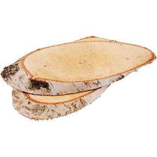 Holzscheiben mit Rinde, ca. 15x9cm [7 Stk.], 