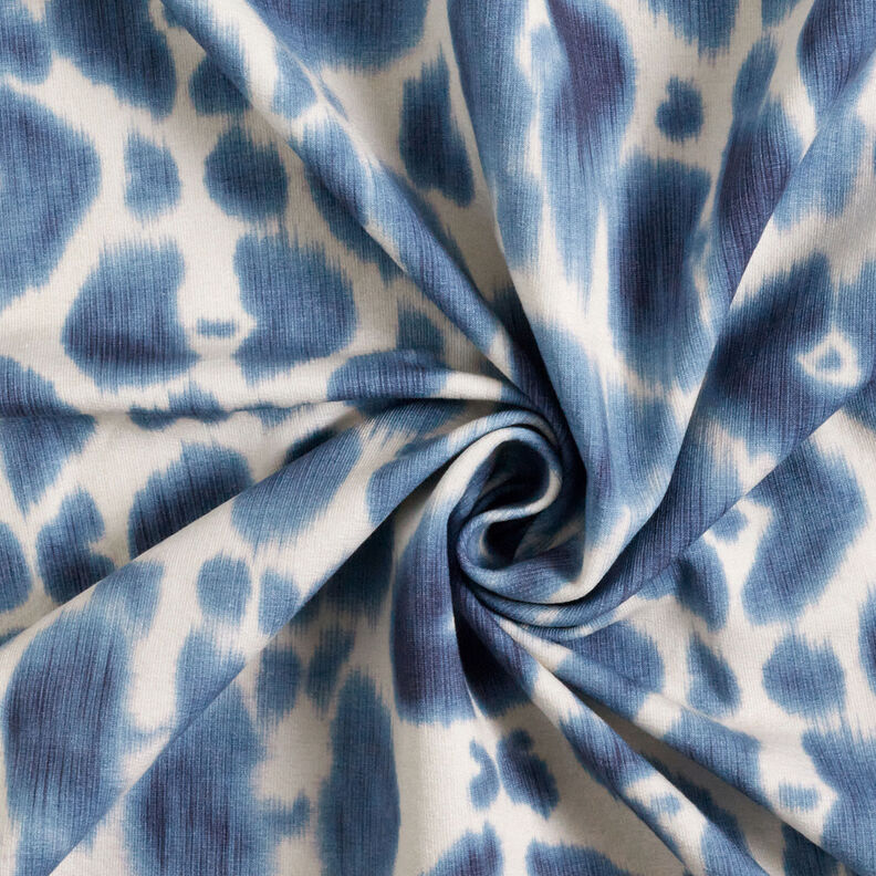 GOTS French Terry Batik-Leomuster | TCC x LOOKS by Wolfgang Joop – brilliantblau/creme,  image number 5