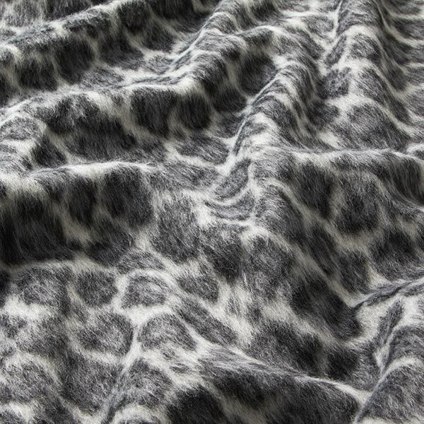 Flauschiger Manteljacquard Leomuster – anthrazit/hellgrau | Reststück 100cm, image number 2