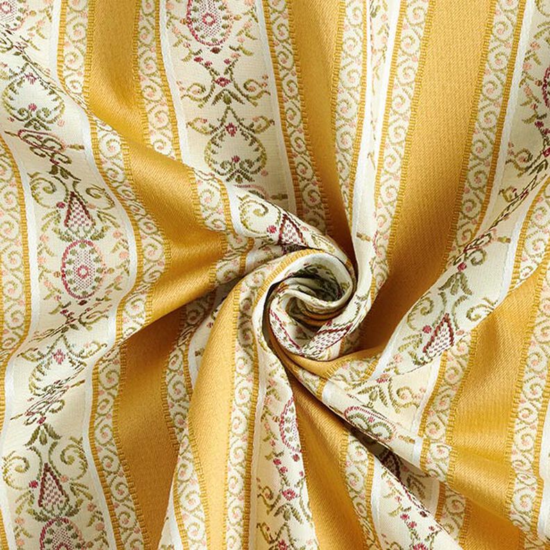 Möbelstoff Jacquard Biedermeier Streifen – creme/gelb,  image number 4