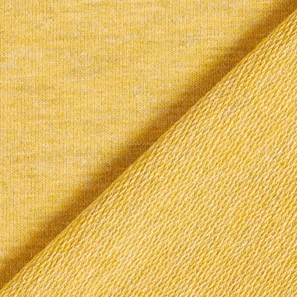 French Terry Fein Melange – senf/grau | Reststück 50cm