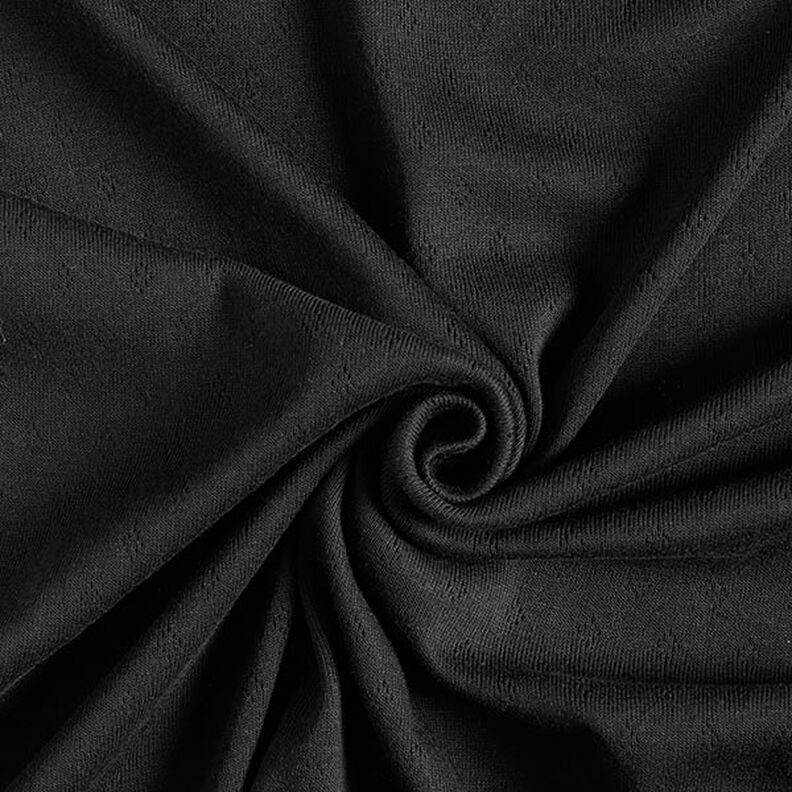 Feinstrickjersey mit Lochmuster – schwarz,  image number 2