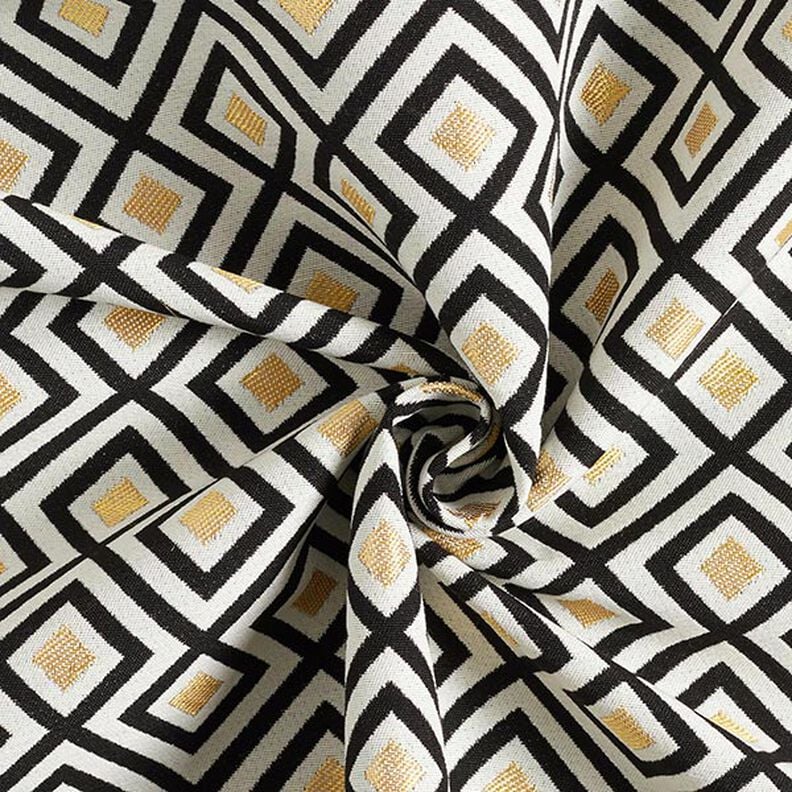 Dekostoff Jacquard Artdecorauten – wollweiss/gold, image number 3