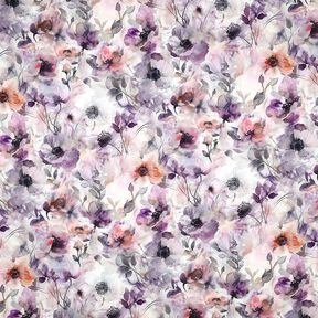 LENZING&trade; ECOVERO&trade; Viskosestoff Aquarellblumen &ndash; flieder, 