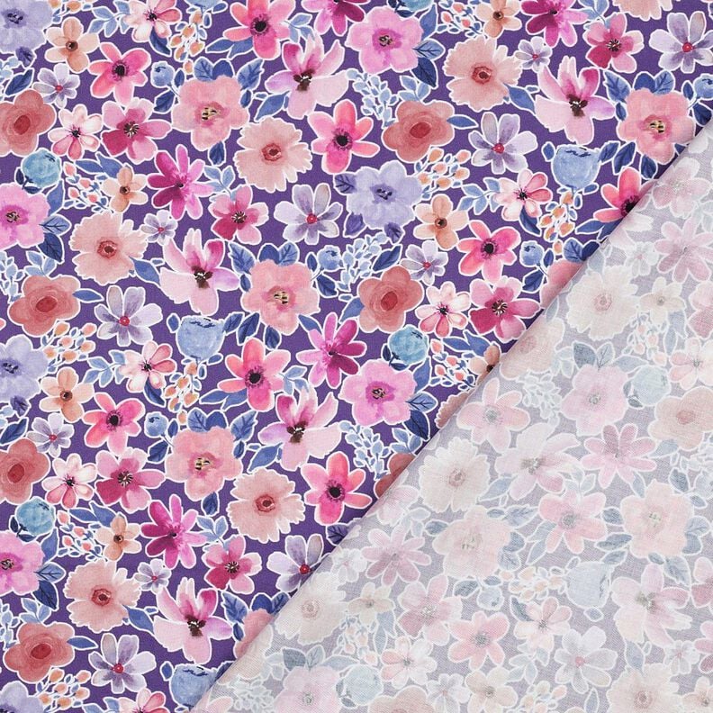 Baumwollpopeline Blumen | Poppy Fabrics – rotlila,  image number 4