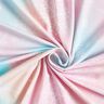 Baumwolljersey Schneeflocken Aquarell Farbverlauf | Glitzerpüppi – eisblau/rosé,  thumbnail number 3
