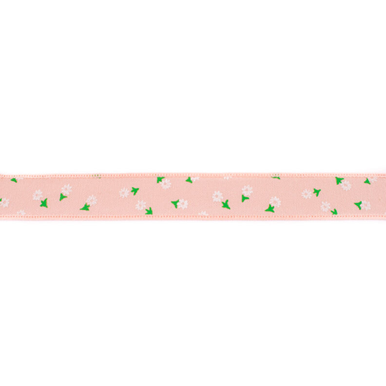 Webband Chambray Blümchen – lachs,  image number 1