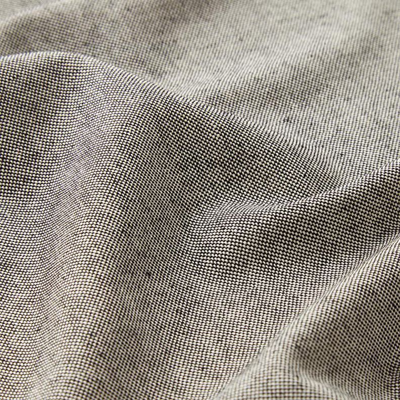 Dekostoff Halbpanama Chambray recycelt – schwarz/weiss,  image number 2
