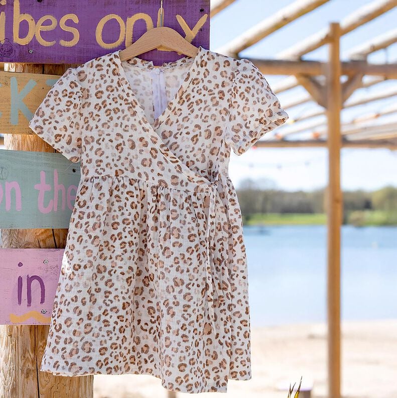 Musselin/ Doppel-Krinkel Gewebe Aquarell Leo Digitaldruck – elfenbein,  image number 5