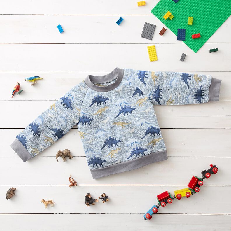 Alpenfleece Dinos – natur/jeansblau, image number 5