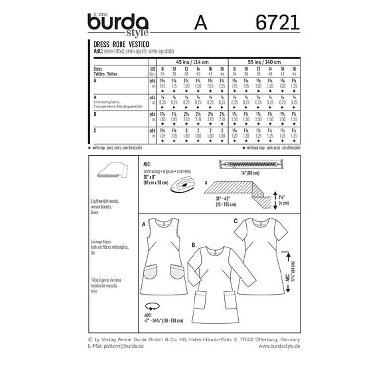 Kleid | Burda 6721 | 34-44,  image number 7