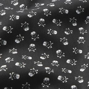 Popeline Totenkopf – schwarz/weiss, 