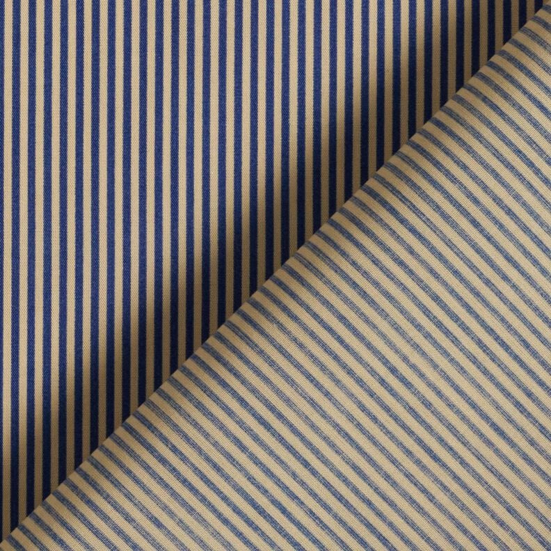 Hemdenstoff Längsstreifen – marineblau/beige, image number 4
