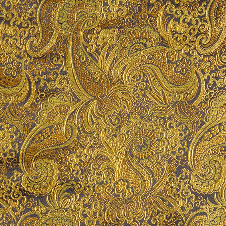 Bekleidungsjacquard Metallic Paisley – gold/schwarz,  image number 1