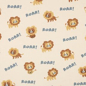 Baumwolljersey Löwe | Poppy Fabrics – hellbeige/rehbraun, 