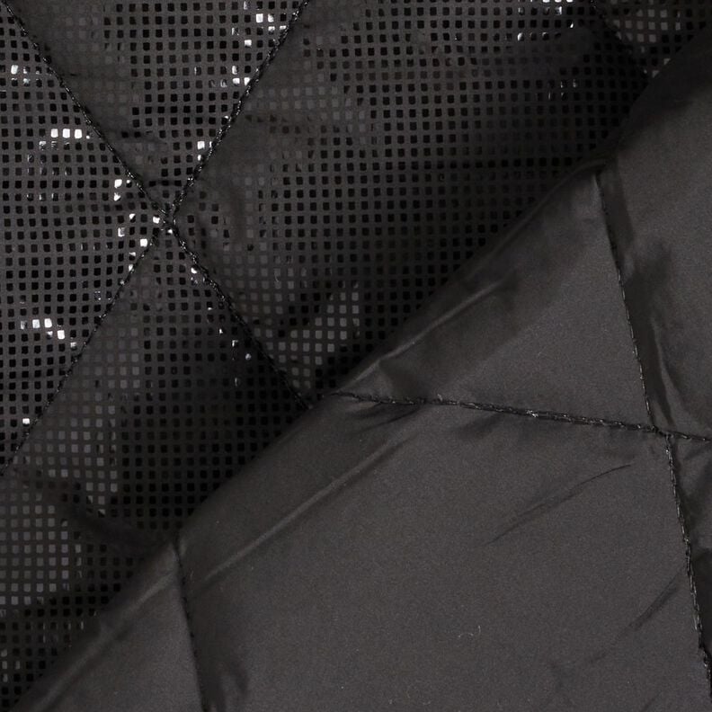 Steppstoff leichter Glanz Rauten – schwarz, image number 4