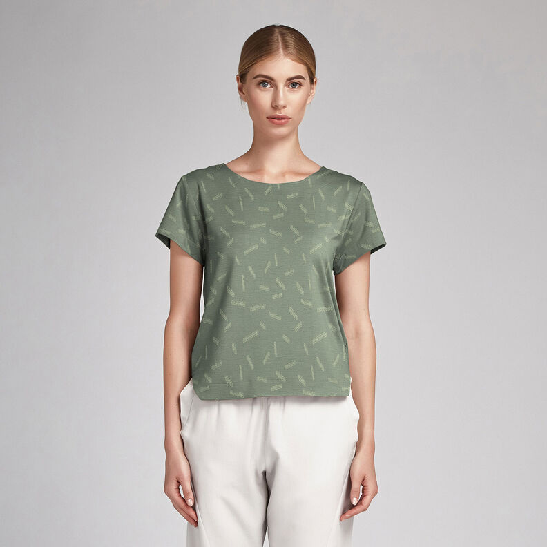 Jacquard Dobby Streifen – khaki,  image number 6