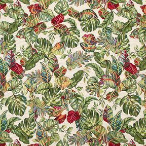 Jacquard Gobelin Monstera Palme – grün/rot, 