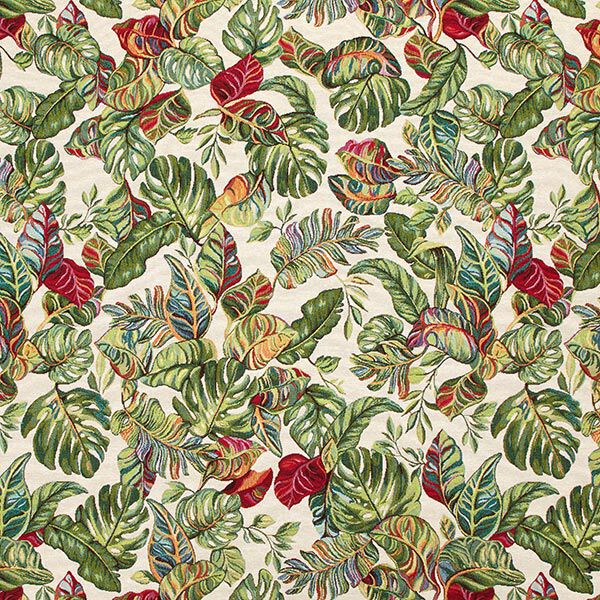 Jacquard Gobelin Monstera Palme – grün/rot,  image number 1