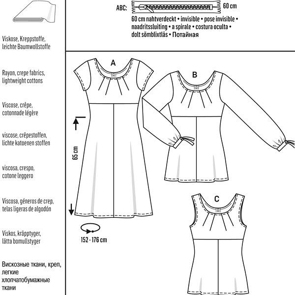 Kleid / Bluse | Burda 6685 | 32-44