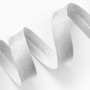 Schrägband Metallic [20 mm] – silber metallic, 