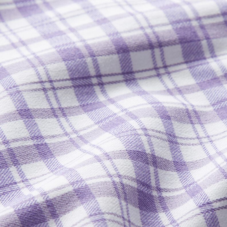 Baumwoll Stretch Karo – weiss/lavendel,  image number 3