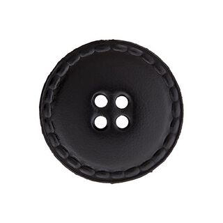 Lederknopf 4-Loch – schwarz, 