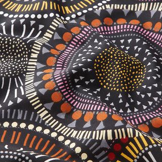 Baumwollstoff Cretonne Mandala – schwarz, 