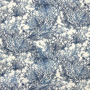 Dekostoff Halbpanama feine Korallen – marineblau/natur, 