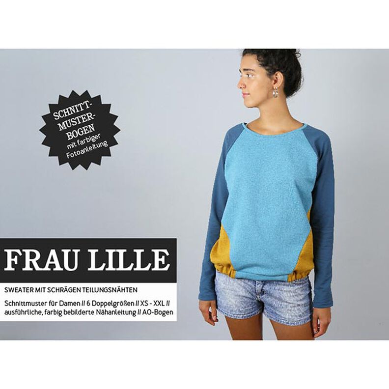 FRAU LILLE Raglansweater mit schrägen Teilungsnähten | Studio Schnittreif | XS-XXL,  image number 1