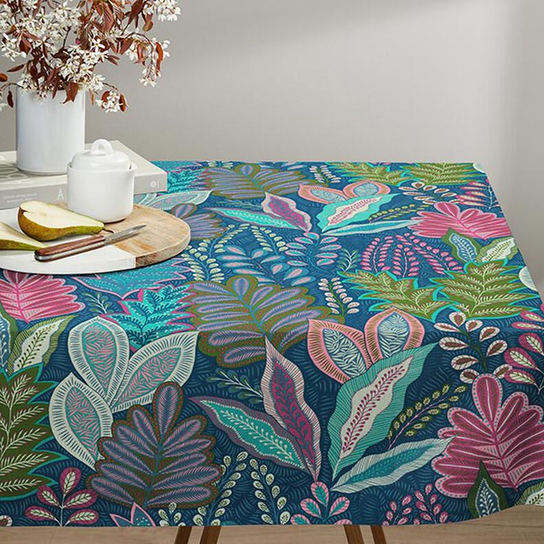 Dekostoff Halbpanama Botanic – marineblau,  image number 5