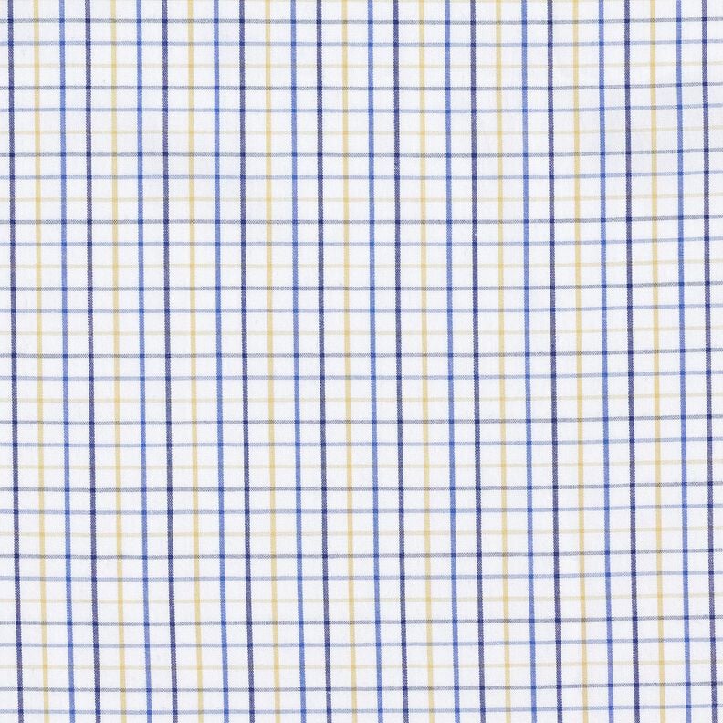 Baumwollstoff Gitterkaro – weiss/blau, image number 1
