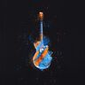 Baumwolljersey Panel Gitarre | Glitzerpüppi – schwarz/orange,  thumbnail number 7